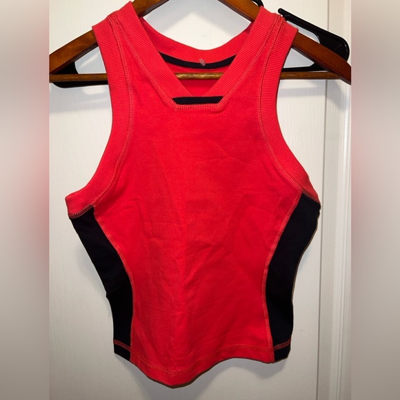 FP Movement by Free People Tops - Free People Red and Black Fitted Cut Out Tank Top